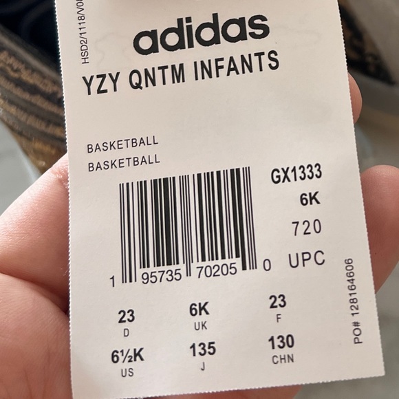 Yeezy Infants Kids QNTM Boost 6.5US New With Tags 23EU Basketball Sneakers - Picture 9 of 9